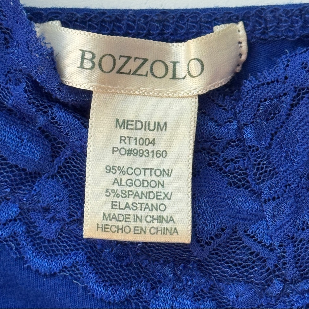 Royal Blue Lace Trim Chemise Tank Top Camisole Adjustable Straps Spaghetti Long - Picture 3 of 4